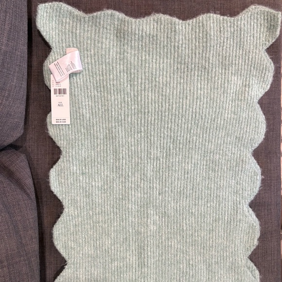 NWT Anthropologie Maeve Scalloped Scarf Ribbed Minty Green - Picture 6 of 6